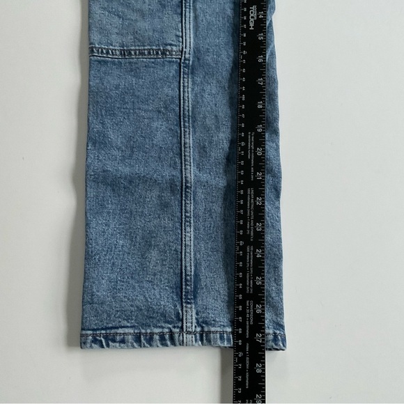 H&M Girls Straight Leg Jeans Sz 14 Blue Low Waist Denim Side Pockets Casual - Picture 5 of 10